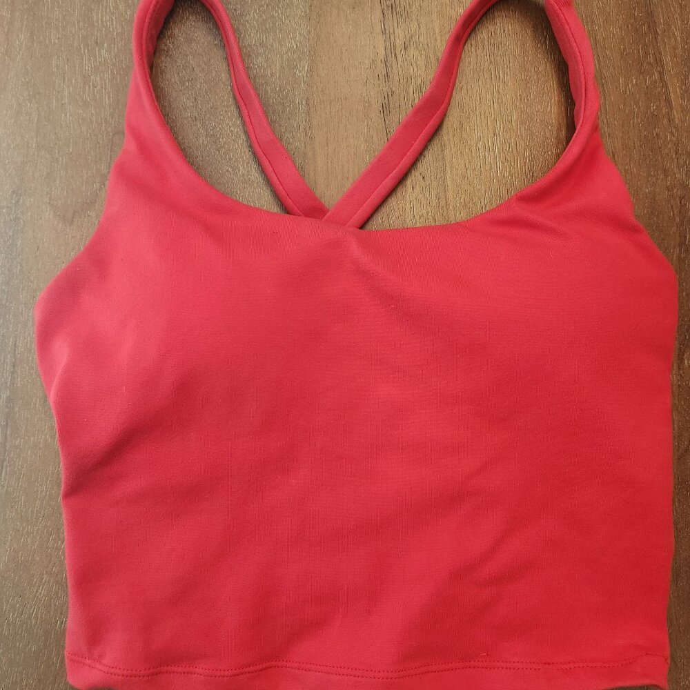 Halara Criss Cross Cropped Tank Top, XS, Red